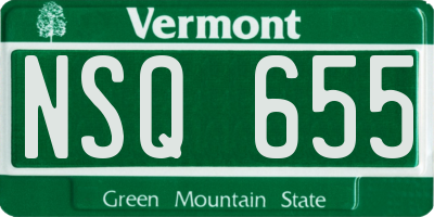 VT license plate NSQ655