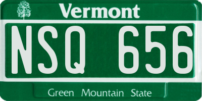 VT license plate NSQ656