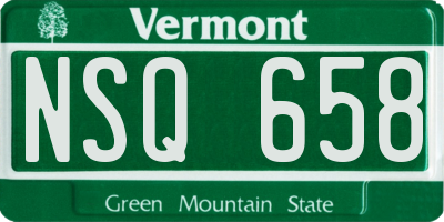 VT license plate NSQ658