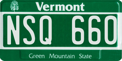 VT license plate NSQ660