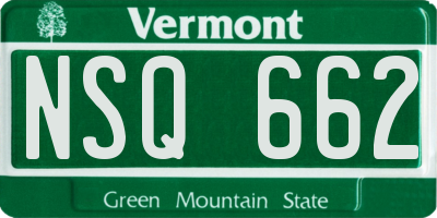 VT license plate NSQ662