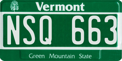VT license plate NSQ663