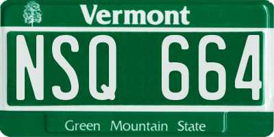 VT license plate NSQ664