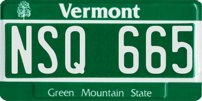 VT license plate NSQ665