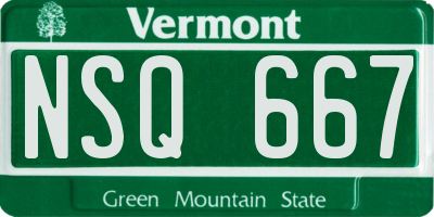 VT license plate NSQ667