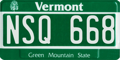 VT license plate NSQ668