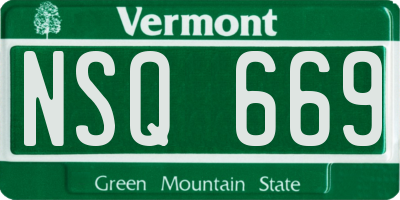 VT license plate NSQ669