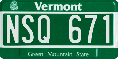 VT license plate NSQ671