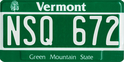 VT license plate NSQ672