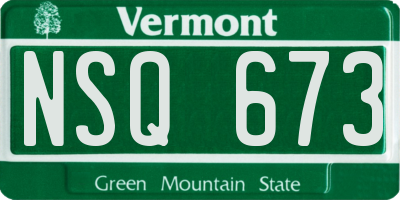 VT license plate NSQ673