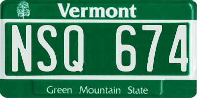 VT license plate NSQ674