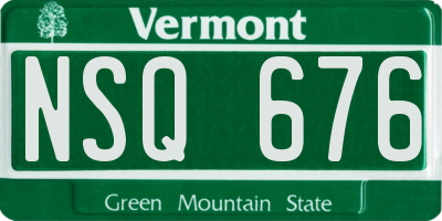 VT license plate NSQ676