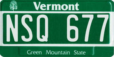 VT license plate NSQ677