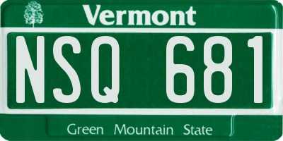 VT license plate NSQ681