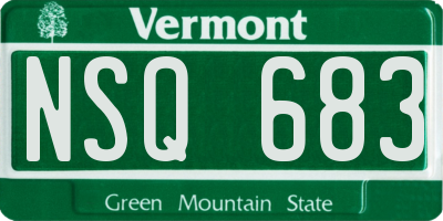 VT license plate NSQ683