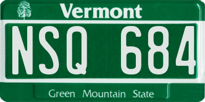 VT license plate NSQ684