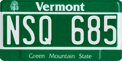 VT license plate NSQ685
