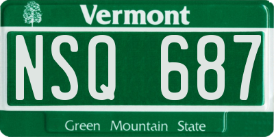 VT license plate NSQ687
