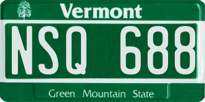 VT license plate NSQ688