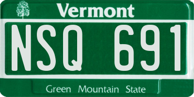 VT license plate NSQ691
