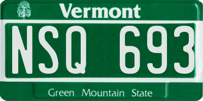 VT license plate NSQ693