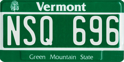 VT license plate NSQ696