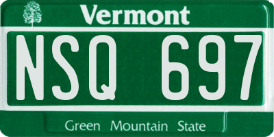 VT license plate NSQ697