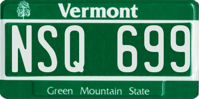 VT license plate NSQ699