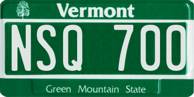 VT license plate NSQ700