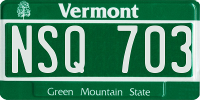 VT license plate NSQ703