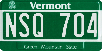 VT license plate NSQ704
