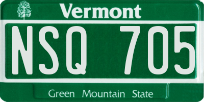VT license plate NSQ705