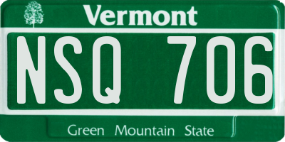 VT license plate NSQ706