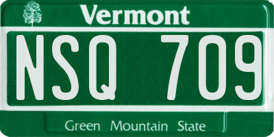 VT license plate NSQ709