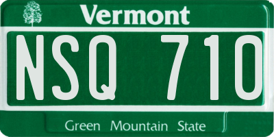 VT license plate NSQ710
