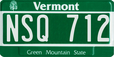 VT license plate NSQ712