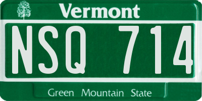 VT license plate NSQ714
