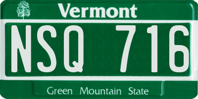 VT license plate NSQ716
