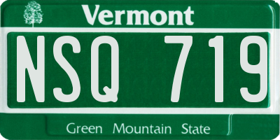 VT license plate NSQ719
