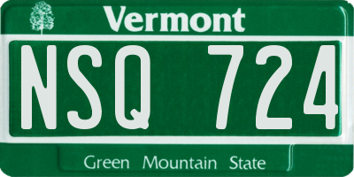VT license plate NSQ724