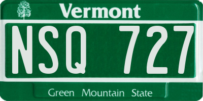 VT license plate NSQ727