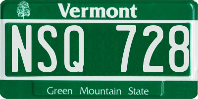 VT license plate NSQ728