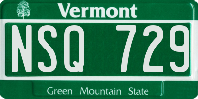 VT license plate NSQ729