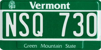 VT license plate NSQ730