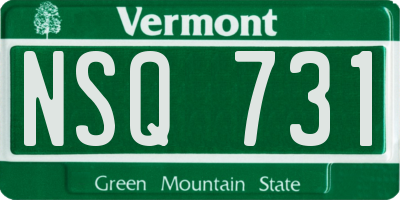 VT license plate NSQ731