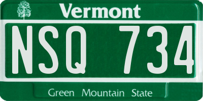 VT license plate NSQ734
