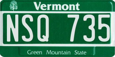VT license plate NSQ735