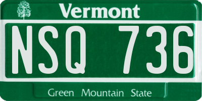 VT license plate NSQ736
