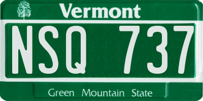 VT license plate NSQ737