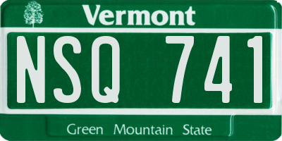 VT license plate NSQ741